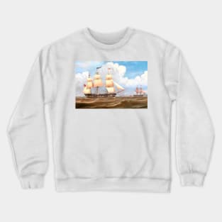 The English Merchant Ship ‘Malaba’ by William Clark digitally enhanced Crewneck Sweatshirt